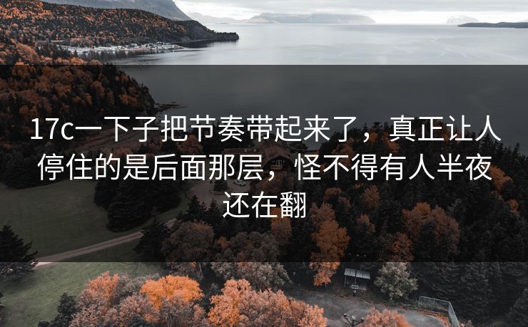 17c一下子把节奏带起来了，真正让人停住的是后面那层，怪不得有人半夜还在翻