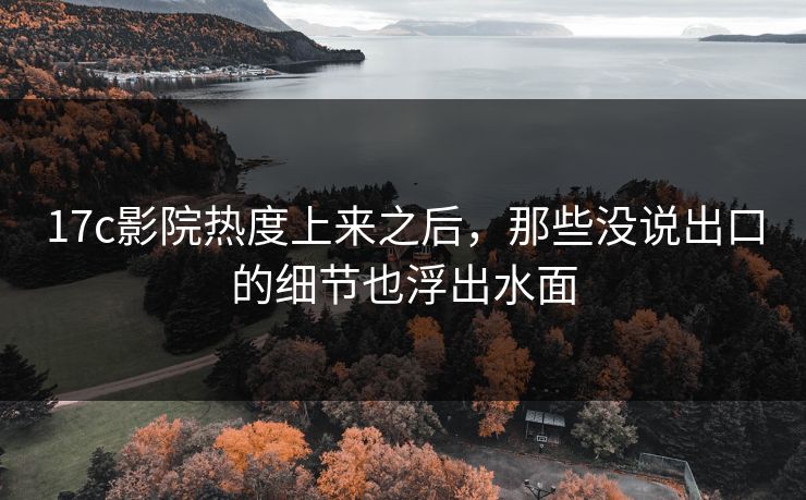 17c影院热度上来之后，那些没说出口的细节也浮出水面
