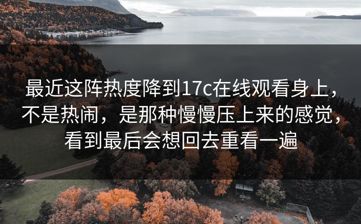 最近这阵热度降到17c在线观看身上，不是热闹，是那种慢慢压上来的感觉，看到最后会想回去重看一遍