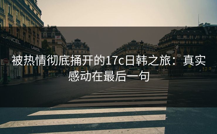 被热情彻底捅开的17c日韩之旅：真实感动在最后一句